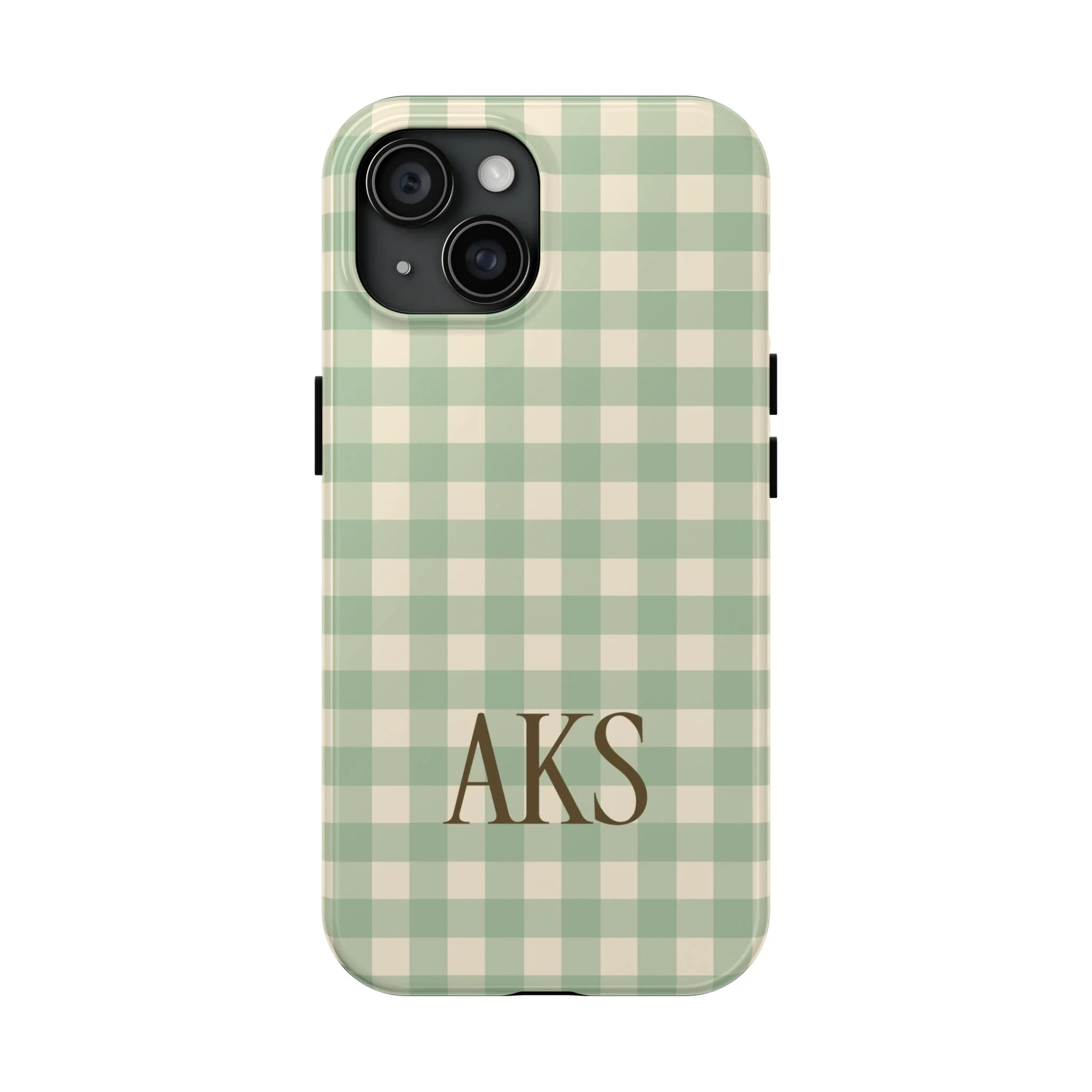 Customizable Green Gingham Phone Case - Image 2