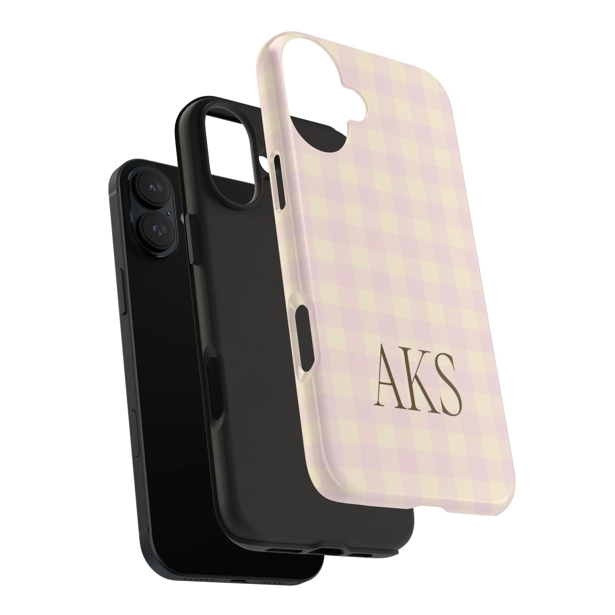 Customizable Pink & Yellow Gingham Phone Case - Image 24
