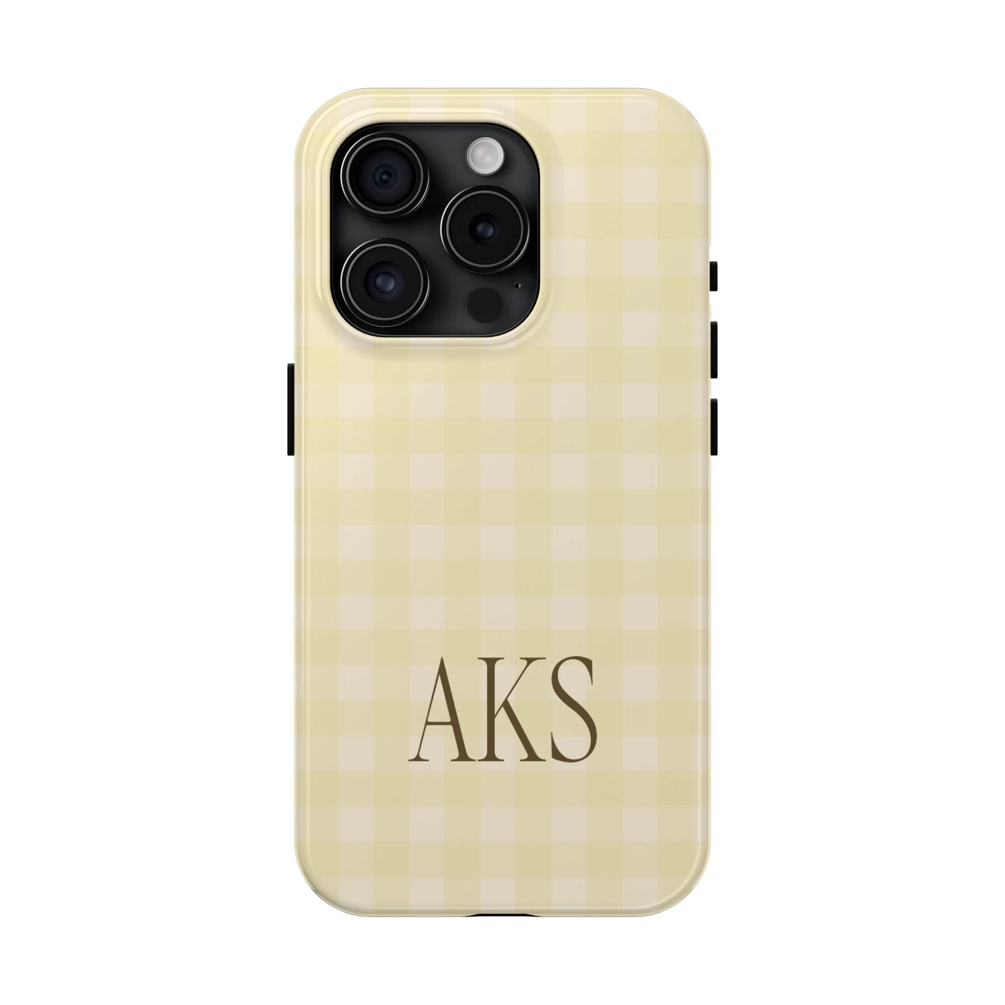 Customizable Yellow Gingham Phone Case - Image 3