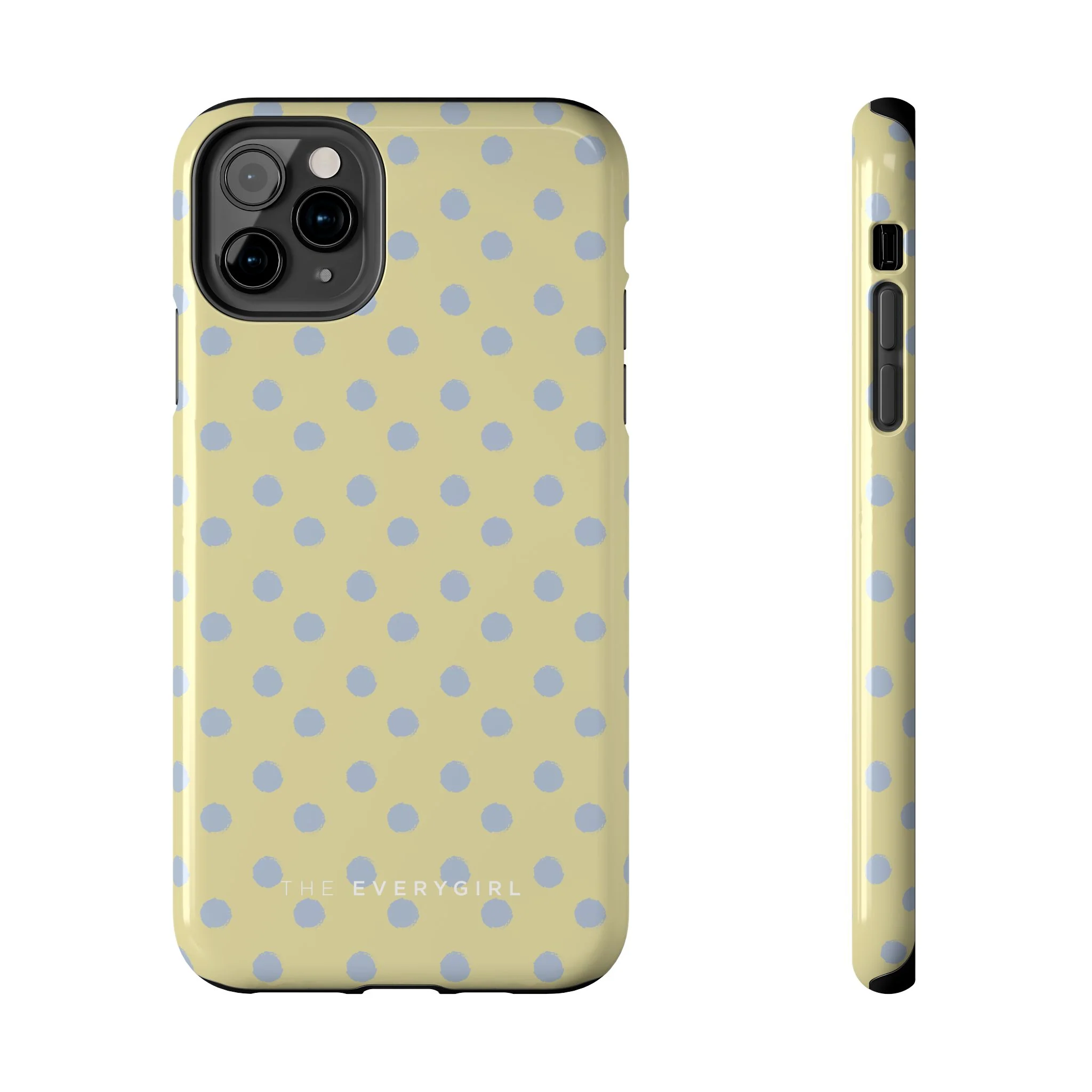 Yellow & Blue Polka Dots Phone Case - Image 3